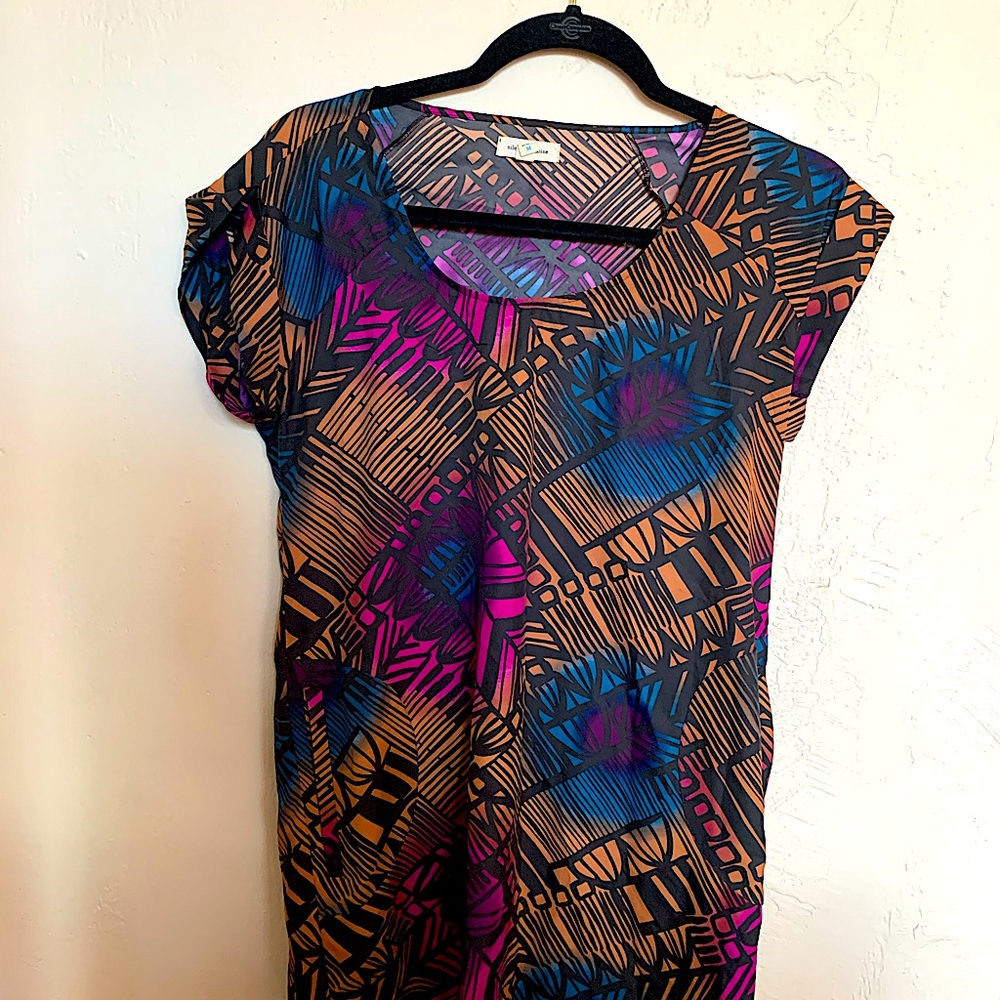 Abstract Slip on Dress